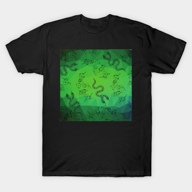 Diamond Two Headed Snake T-Shirt by LylaLace Studio